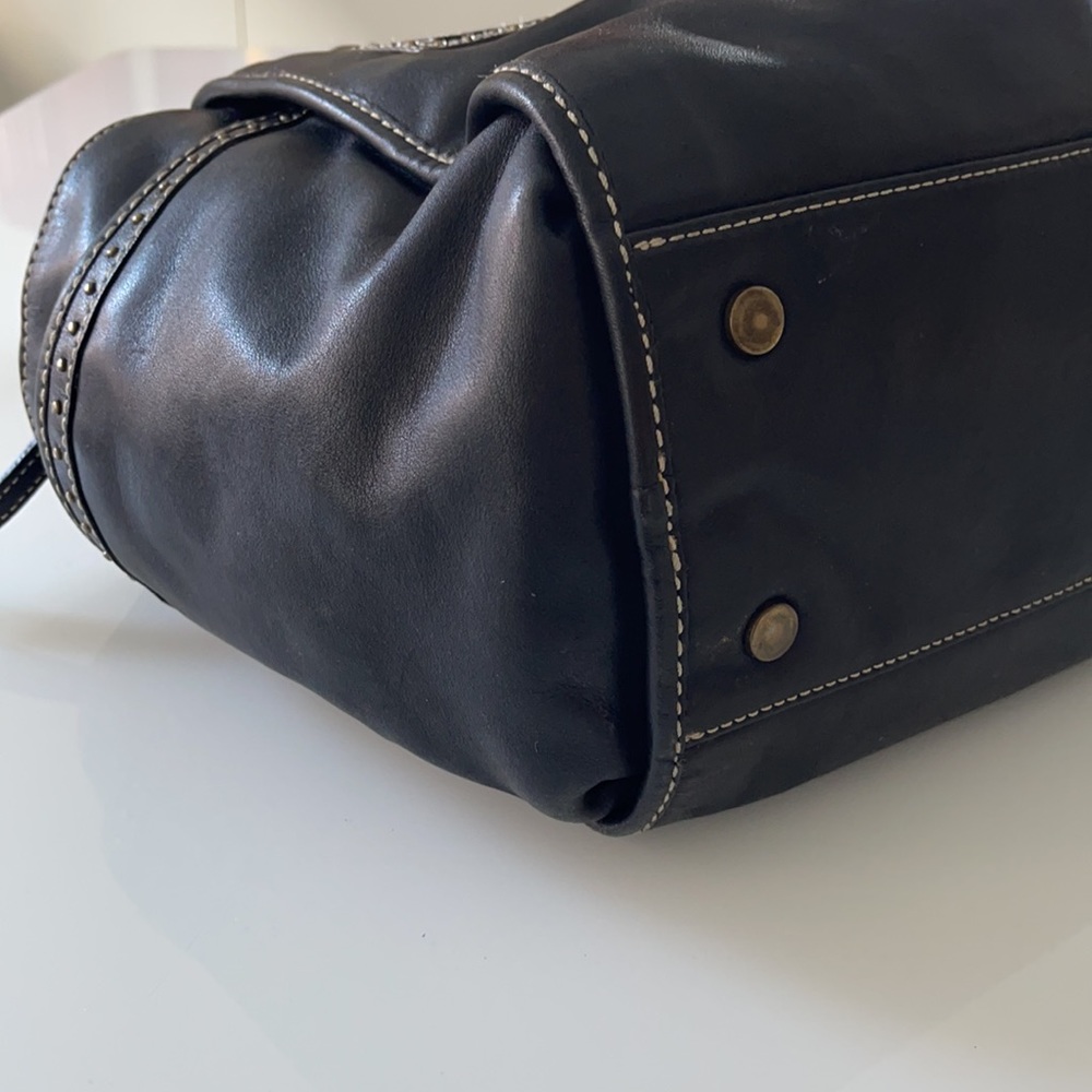 Kenneth Cole NY Black leather studded 2 handle handbag - Picture 12 of 16